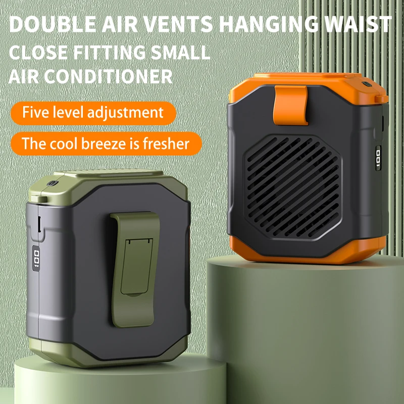 

Портативный уличный поясной вентилятор, подвесной на шею, сильный ветер со светодиодной подсветкой Power Bank для экстренных видов спорта, работы на открытом воздухе, кемпинга