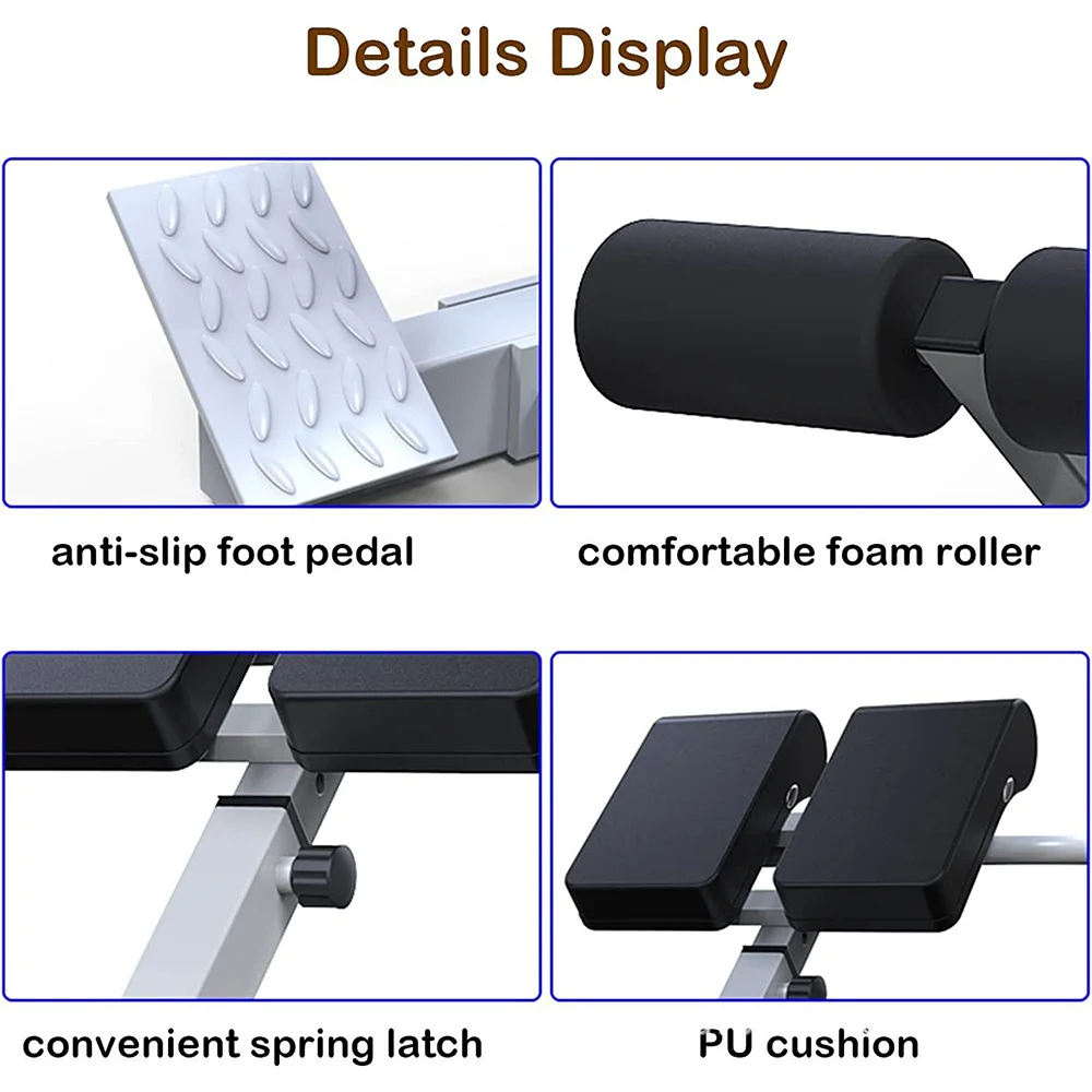 Folding Roman Chair Back Extension Exercise Bench Back Training Supine Board