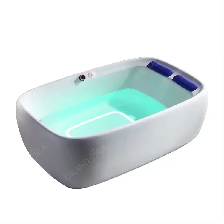 Custom Massage Spa Bath Tub 2-Person Freestanding Waterfall Bubble Soaking Apartment Use