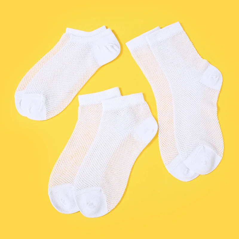 Unisex Women Men Socks Summer Socks Set 100 Pure Cotton Solid Male Mesh Socks Pack Wholesale Calcetines Hombre  5 Pairs 1 Lot