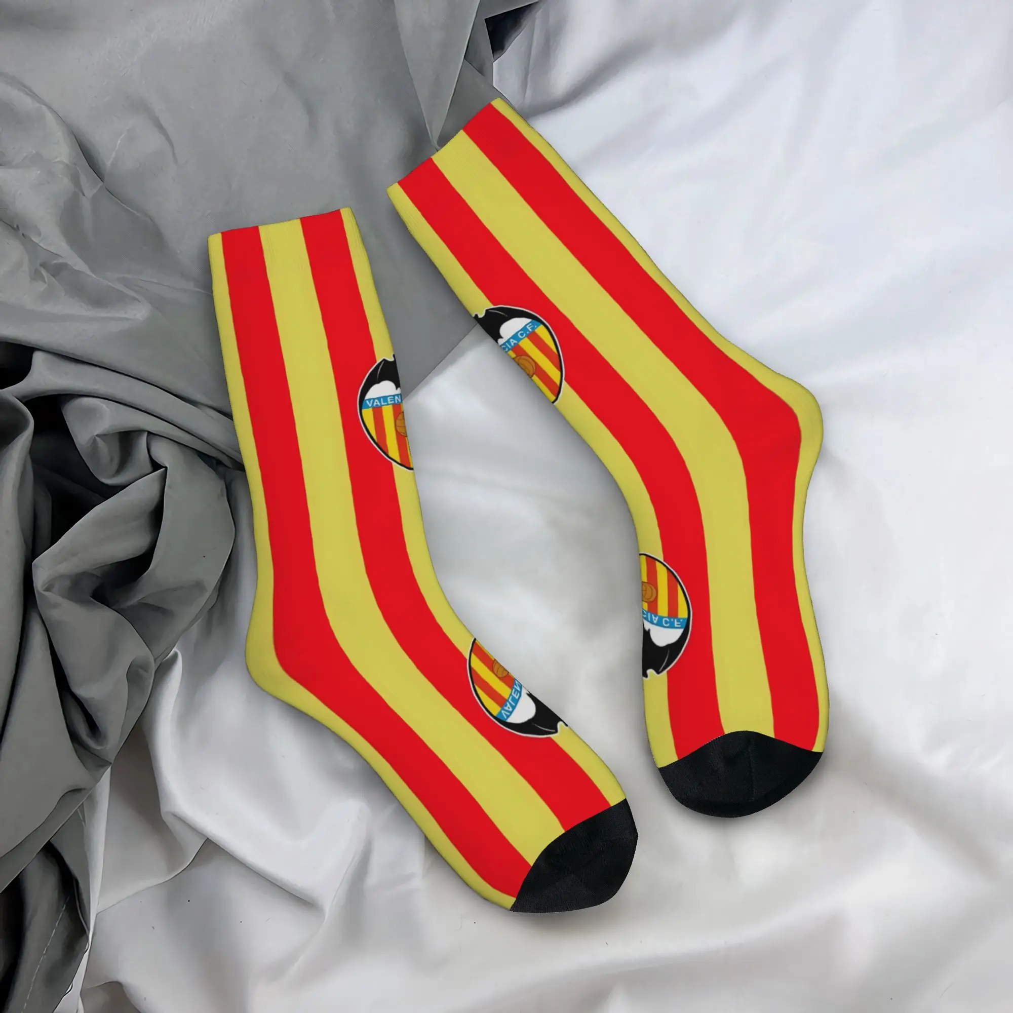 Calcetines de compresión para hombre Hip Hop Vintage Valencia Crazy, calcetines divertidos con estampado de Valencia Harajuku, unisex, esenciales para el día del partido