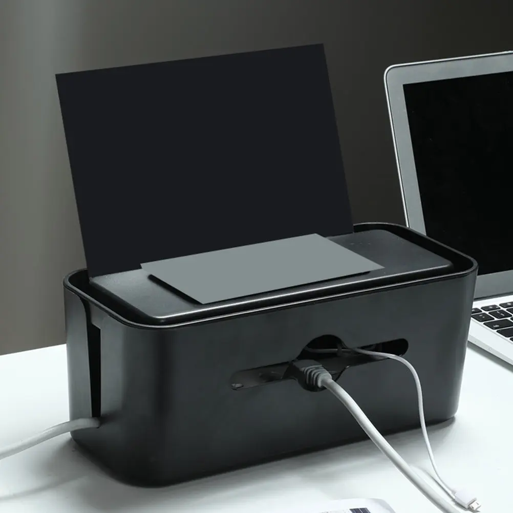 

Cable Storage Box Professional Power Line Manager Detachable Plastic Cord Organizer for Data Cables Power Cords Charging Station