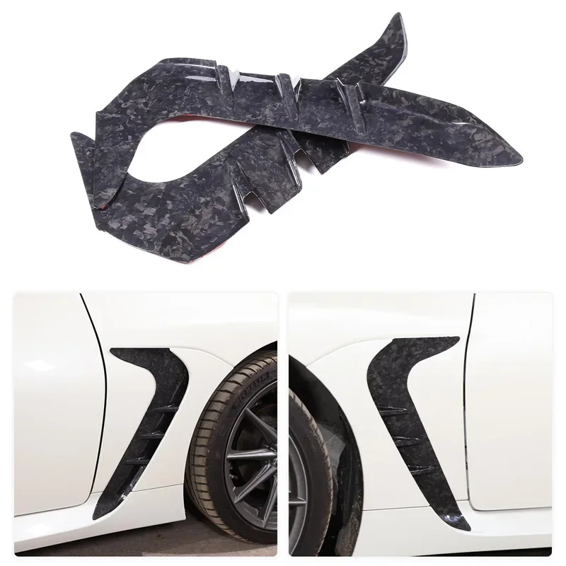 Car Fender Side Air Vent Outlet Cover Trim For Toyota 86 Subaru BRZ 2022-2023 Decorative Sticker Dry Carbon Fiber Accessories