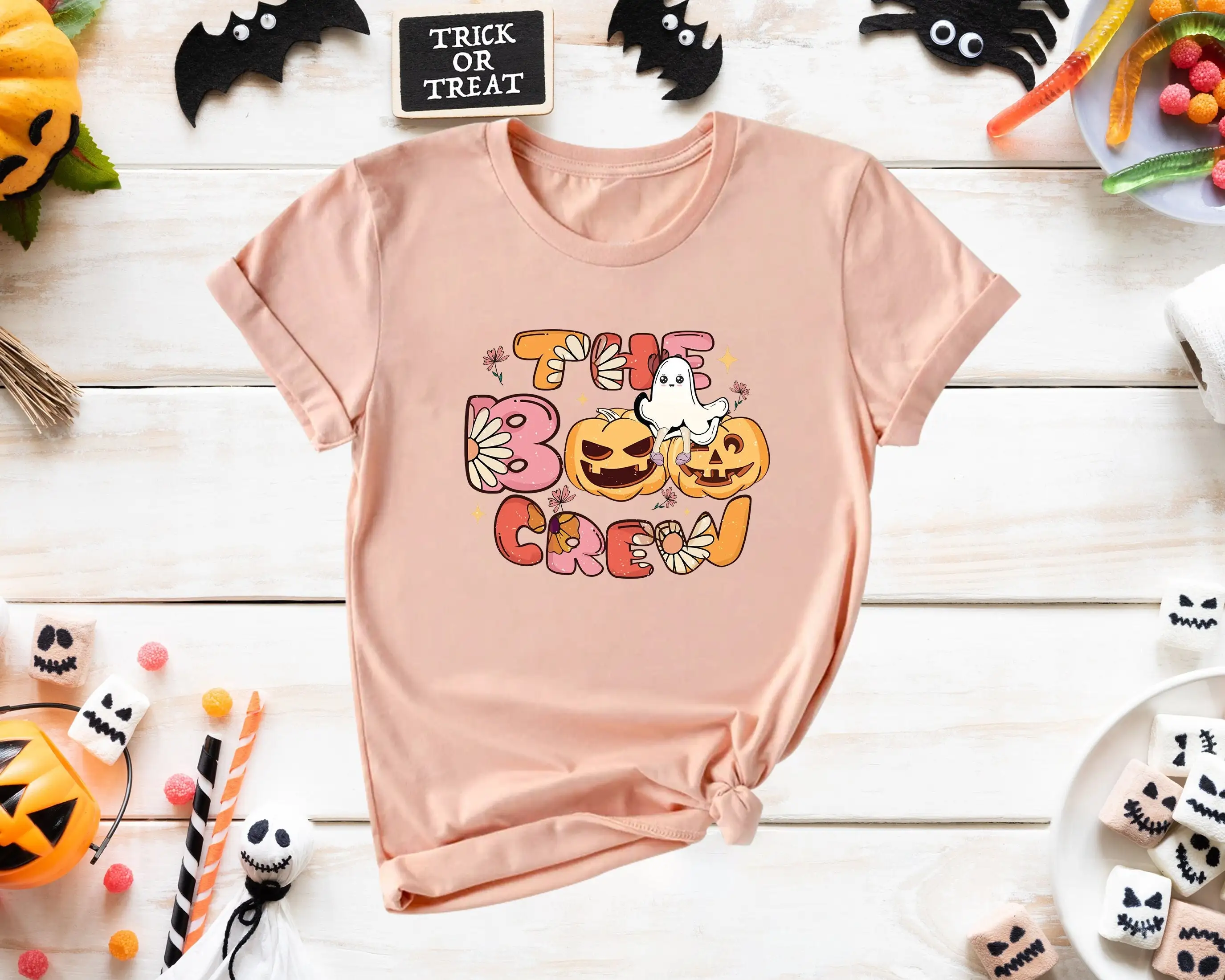 Футболка Boo Crew, осенний сезон, осень, Хэллоуин, тыква