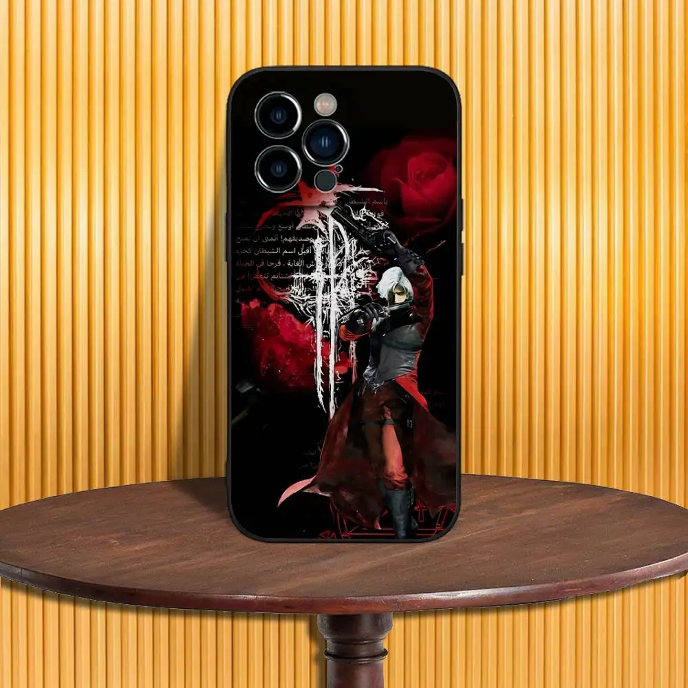 Casing Ponsel Dante D-Devil M-May Cry D-DMC2 Untuk iPhone 17,16,15,14,13,12,11,Pro,Max,Plus,X,XS,SE4,E,Mini, Casing Hitam Lembut