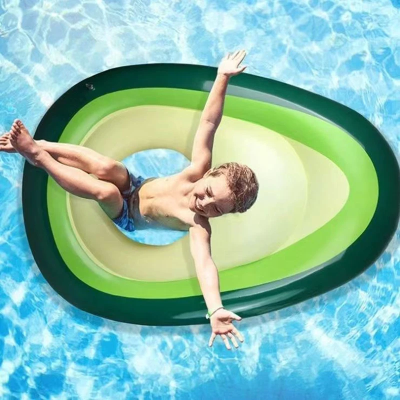 Inflatable avocado floating row PVC beach ball adult water floating row avocado floating bed inflatable toys