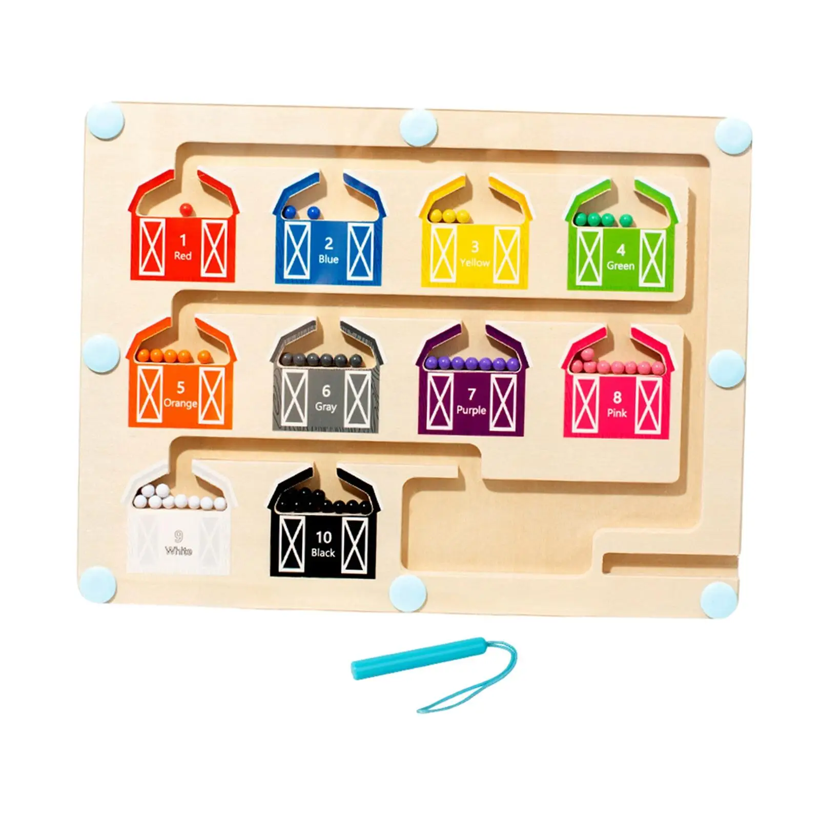 Doolhof Magnetisch puzzelspel Kleur en nummer Matching Game Tellen Puzzels Bord Druk en onderhouden voor kinderen Verjaardagscadeau