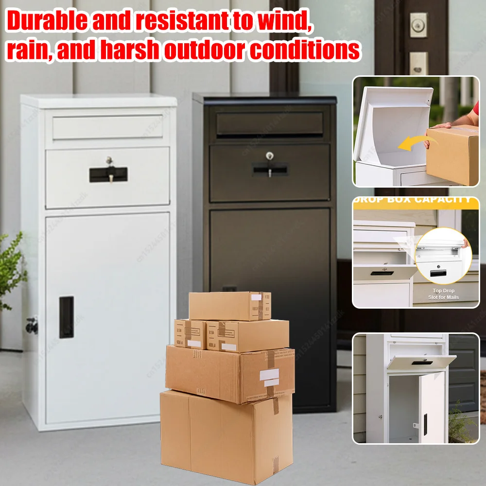 

Outdoor Anti-theft Mailbox IPX3 Waterproof Package Delivery Box for Outside Large Storage locking Mailbox for Home Secure Packag