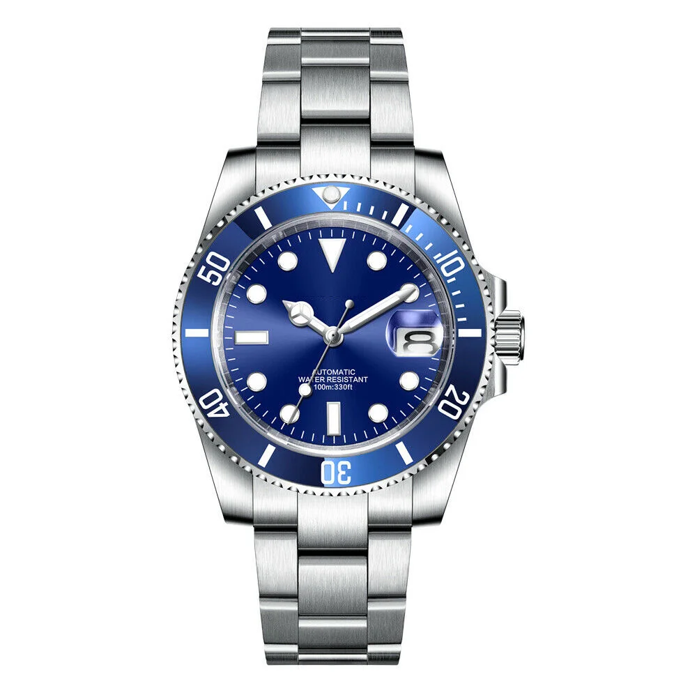 Custom logo Men Watches Luxury 40mm NH35/MIYOTA Automatic Mechanical Wristwatches Ceramic 100M Dive Watch Sapphire Luminous