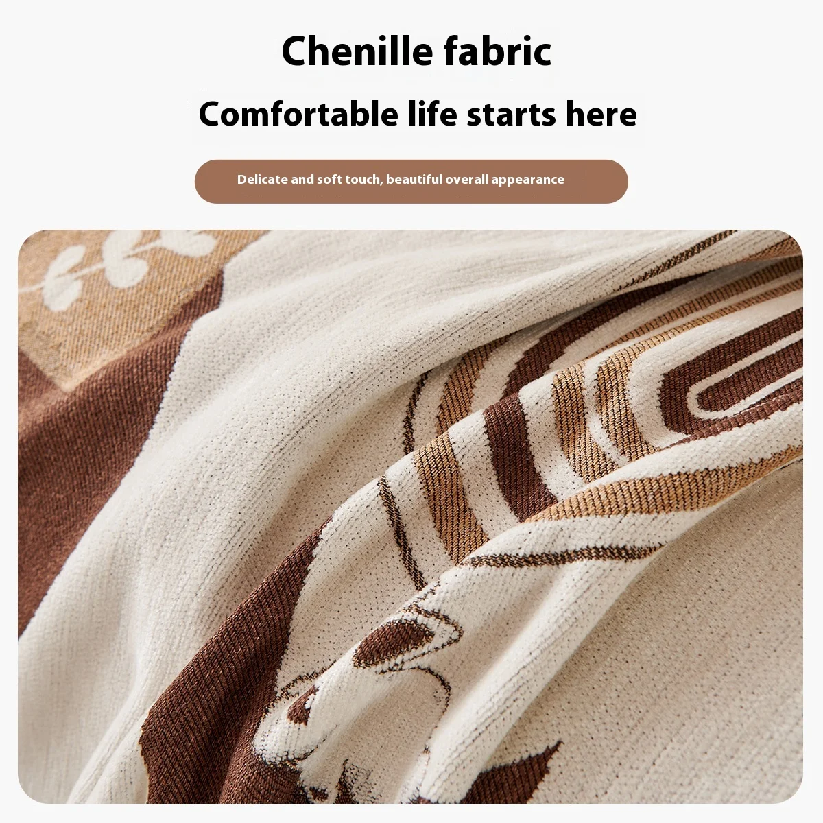Boho Couch Cover Modern Soft Chenille White Black Triangle Plaid Sofa Cover 4 Season 3 Cushion Couch Cover for Dog Pet Friendly