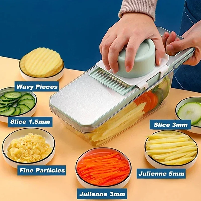 مبشرة خضروات شهيرة جديدة متعددة الوظائف 6 في 1: 6 شفرات لتقطيع الخضروات بسهولة وتقطيعها وتقطيع الخضروات #4