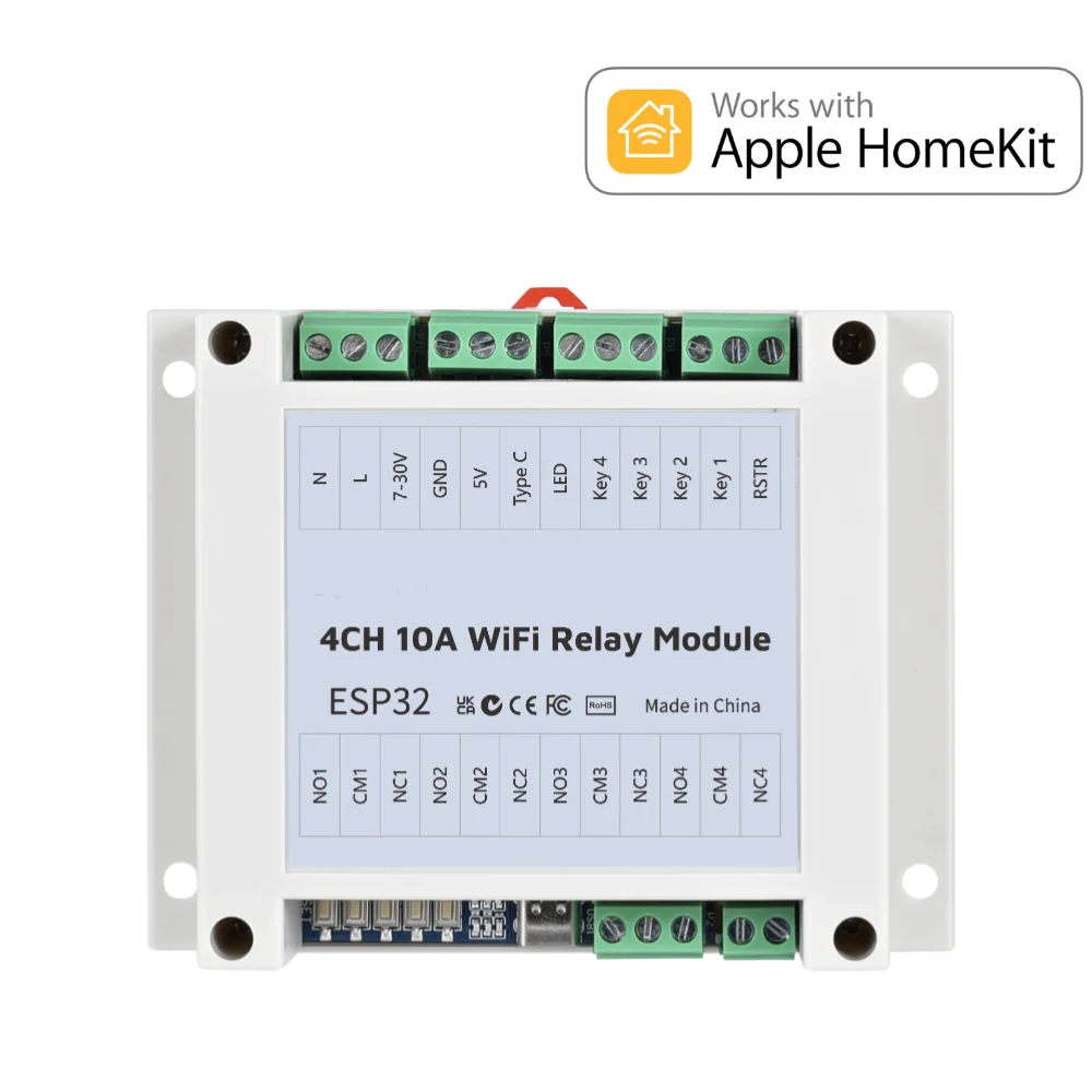 Homekit-Relé De Intertravamento, Polegada, Auto-bloqueio, MQTT, 4CH, RF433