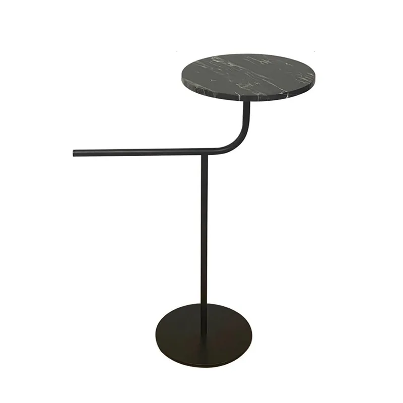 Bathroom small tea table, marble stainless steel floor towel rack, with storage sides