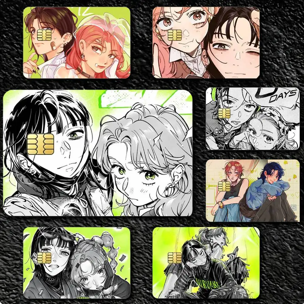 Rock Street Anime Aya Osawa Mitsuki Koga M-MitsuAya 4pcs 1Set Card Stickers Small Waterproof Chip 4PCS Card Sticker Anti-Scratch