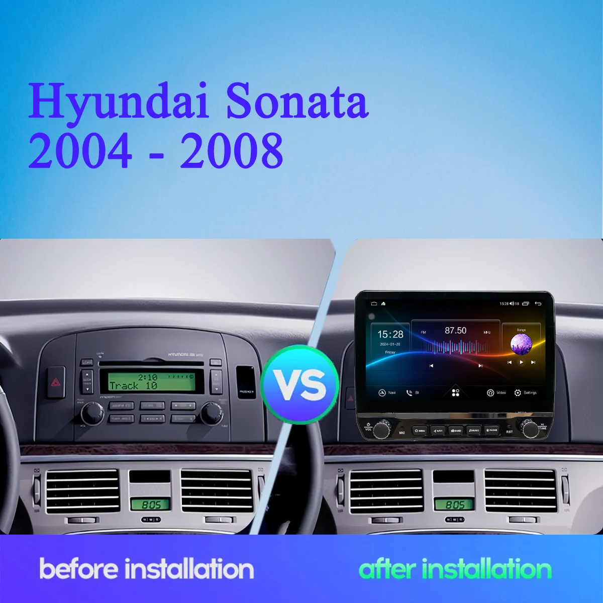 Android 14 128G Autoradio Multimedia PC Tablet For Hyundai Sonata 2004 - 2008 GPS DVD Video Music Player Car intelligent systems