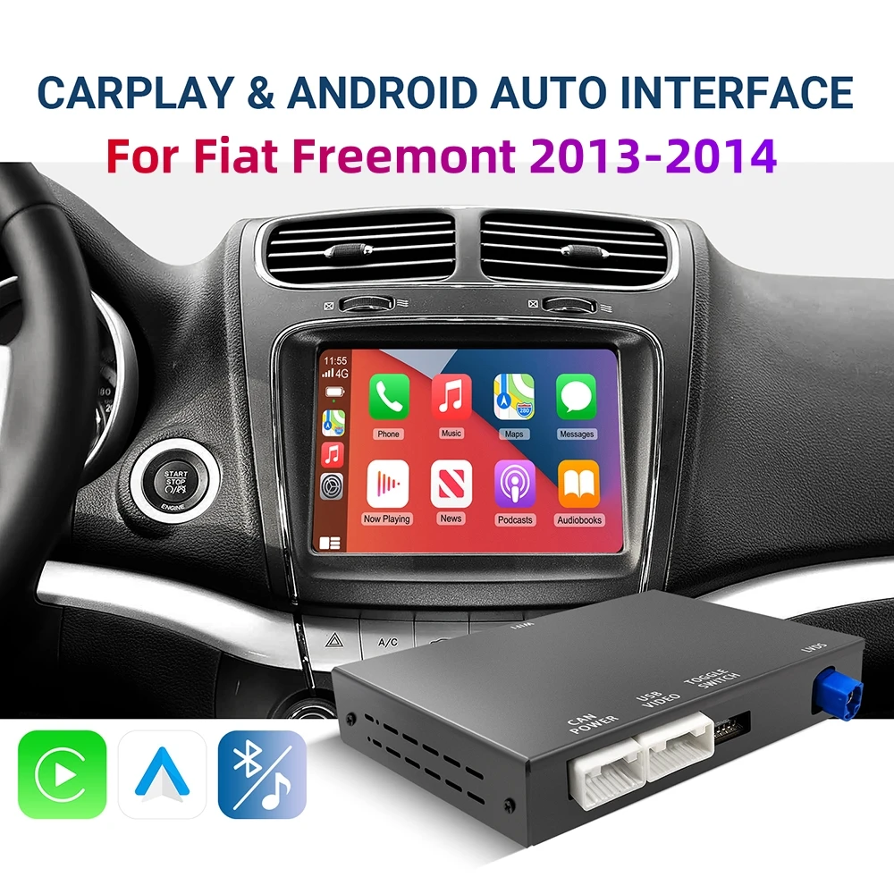 ANYFAR Original Auto-Bildschirm-Upgrade, kabelloses CarPlay- und Android-Auto-Nachrüstset, Decoder-Box, Navigationssystem für Fiat Freemont mit 8,4-Zoll-Display, Modelljahr 2013 und 2014.