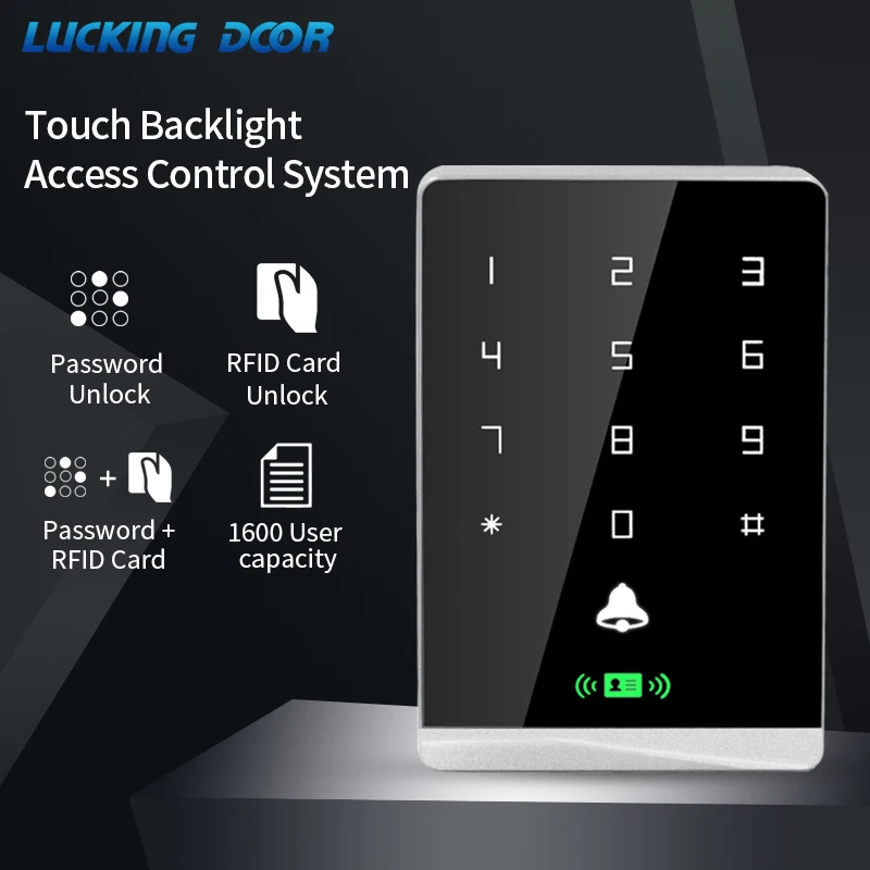 Access Control Card Reader 125Khz RFID Touch Backlight retardant Key Panel Access Control system Smart Lock Keypad Door Opener