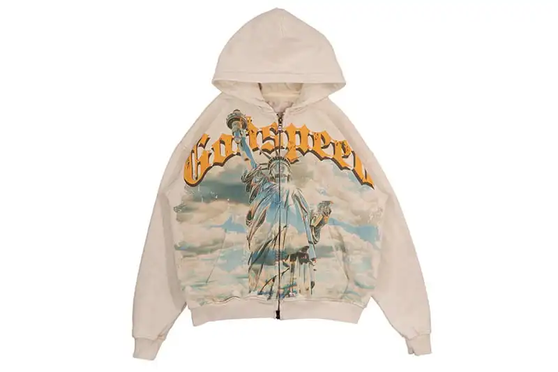

High street chrome liberty hoodies women vintage streetwear zip hoodie goth us classics sweatshirt cotton men women y2k clothes