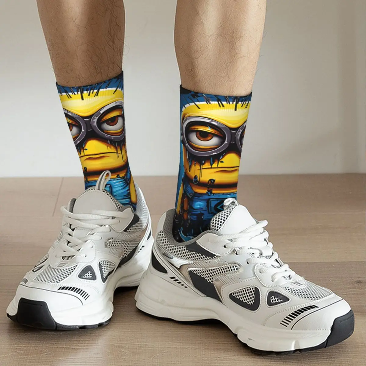 Hip Hop Retro Kev The Grumpy Minion Crazy Men\'s compression Socks Unisex Despicable Me Harajuku Pattern Printed Funny Novelty