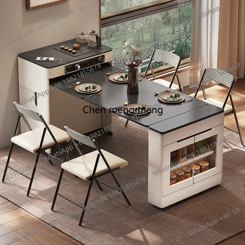 Side cabinet, island table, integrated dining table, household retractable folding multi-functional guide table, dining table