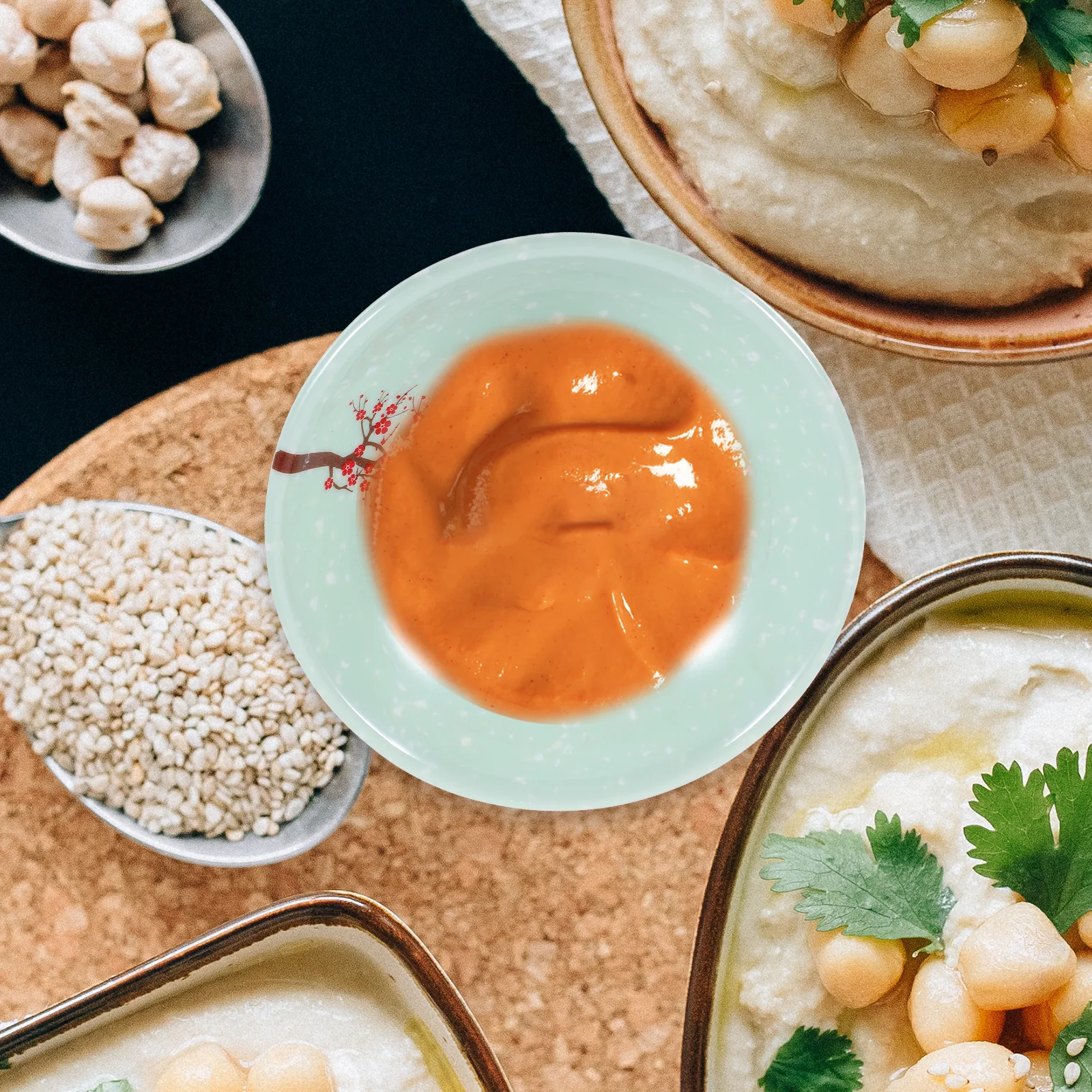 Plato de condimentos, platos de salsa de melamina para restaurante, hogar, pequeño contenedor de inmersión, salsas ideales, frutas, nueces, aceitunas, 6 uds.