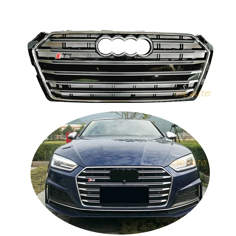 Factory Wholesale ABS Piano Black Front Bumper Grille S5 Facelift Racing Grill for Audi A5 F5 8F 8T Sportback 2016 2017 2018