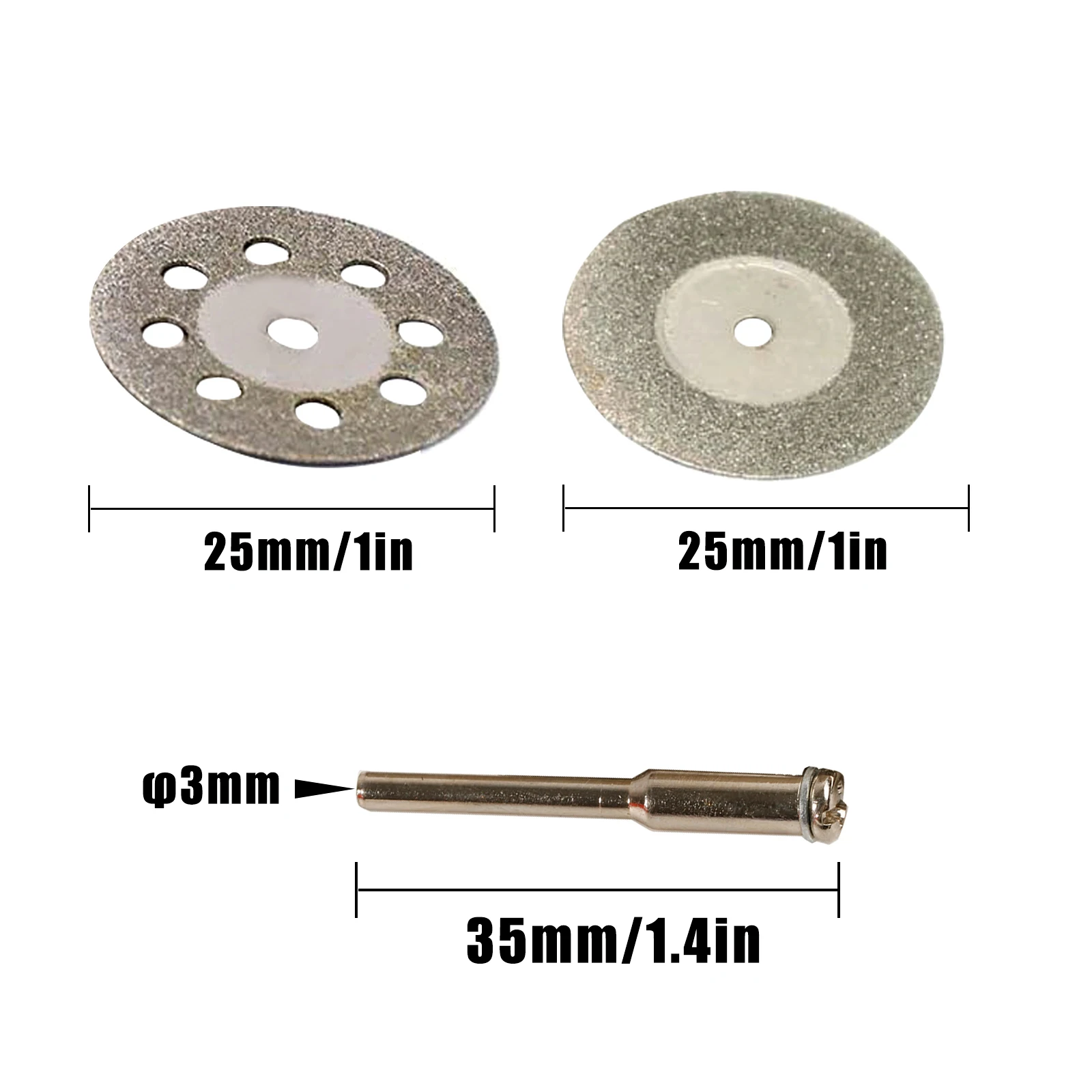 다이아몬드 커팅 디스크, 25mm 원형 커팅 블레이드 휠, 3mm 맨드릴, 드레멜 로터리 도구, 나무 옥 절단, 12 개