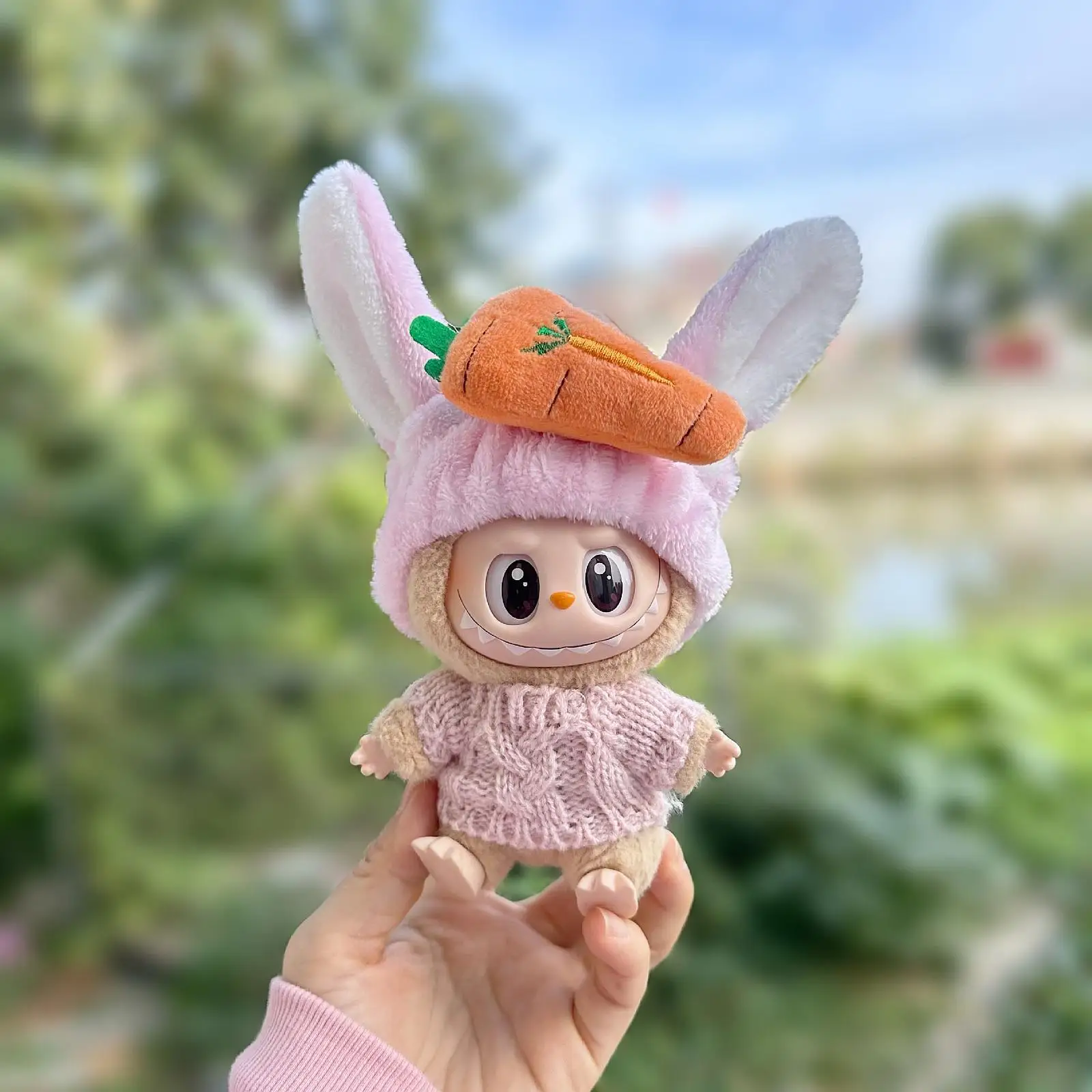 

15cm-17cm Plush Doll Clothes Cartoon Comfortable Costumes Dress up Plush Doll Accessories Stylish Sweater and Carrot Headband