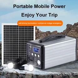 220V Portable Power Station AC DC 200/300/500W Solar Generator Outdoor Work Travel Home Emergency Power Supply