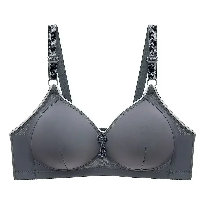 Nowy biustonosz damski push-up z miseczką BC, niemagnetyczny, bez stalowych kółeczek, trójrzędowy boczny biustonosz dla matki w średnim i starszym wieku