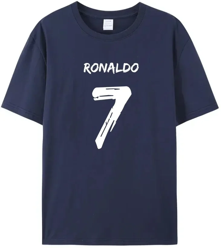 Sport Ronaldo Men\'s T-Shirt Cristiano Print Harajuku Women\'s Cotton TShirt Fashion Number 7 Unisex Streetwear Solid Color Tshirt