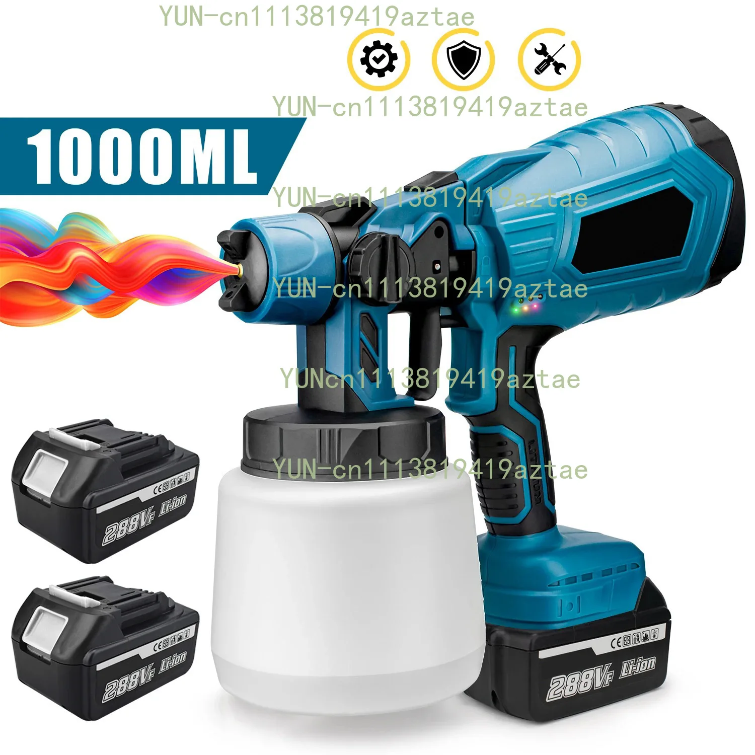 21V Cordless Electric Spray Gun, Rechargeable Mini Household Paint Sprayer for Latex Paint and Oil Paint