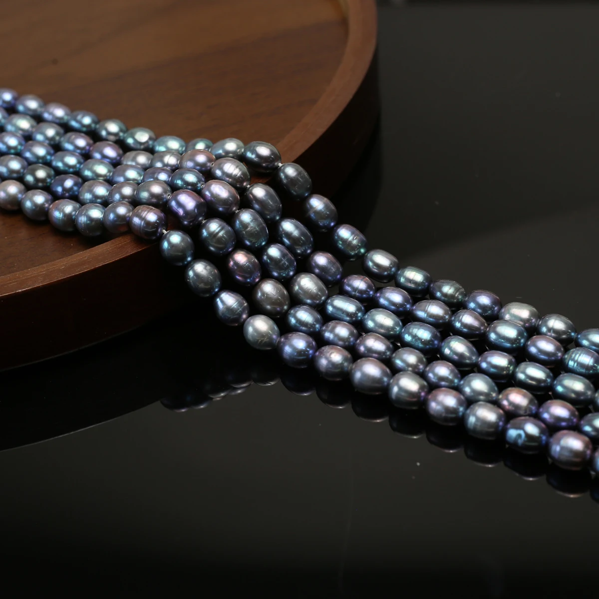 AAA 7-8/8-9mm Natural Freshwater Pearl Black Rice Beads Charms for DIY Women Men Necklace Jewelry Making Supplies Accessories