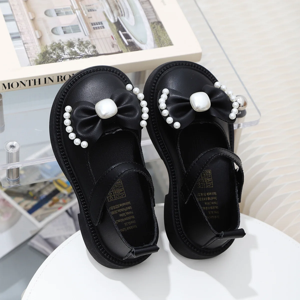 2026 New Spring/Autumn Soft Sole Shoestring Comfortable Stylish Versatile Girl's Bow Leather Shoes