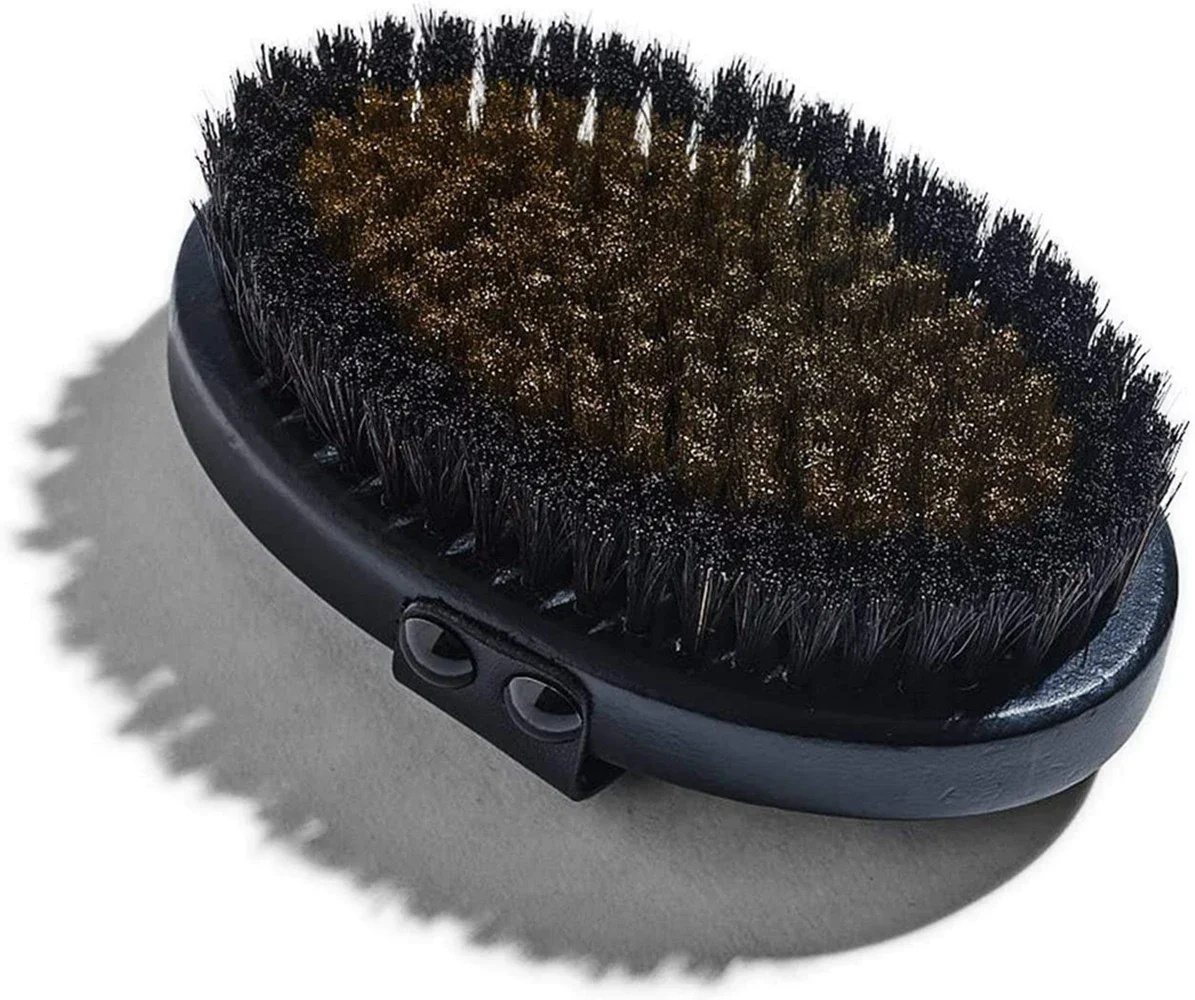 Cepillo seco de alambre de cobre para cuerpo de dragado de meridianos, peine de madera de haya, cepillo para piel de pollo, masaje exfoliante,
