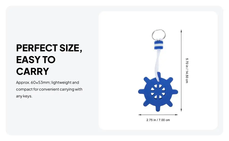 Buoyant Key Ring EVA Material Anchor Rudder Shape Marine Key Chain for Yacht Boat Accessories Blue 2PCS