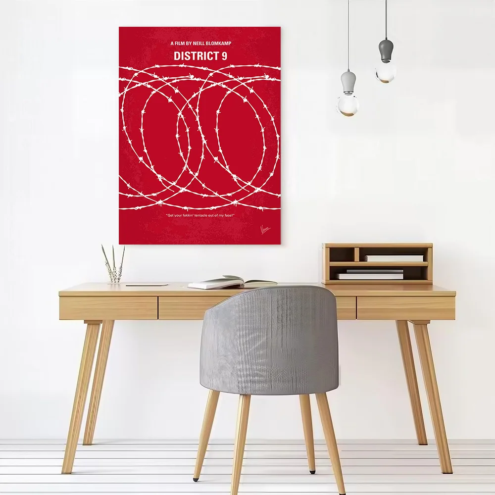 No023 My District 9 Minimal Movie Poster Customizable Printed Canvas Painting for Pictures Wall Art Modern Home Decoration Room