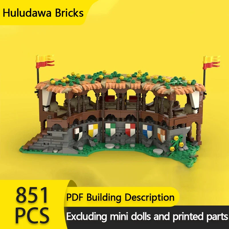 Medieval Street View Model MOC Building Bricks Competition Grandstand Modular Technology Gift Holiday Assemble Children Toy Suit