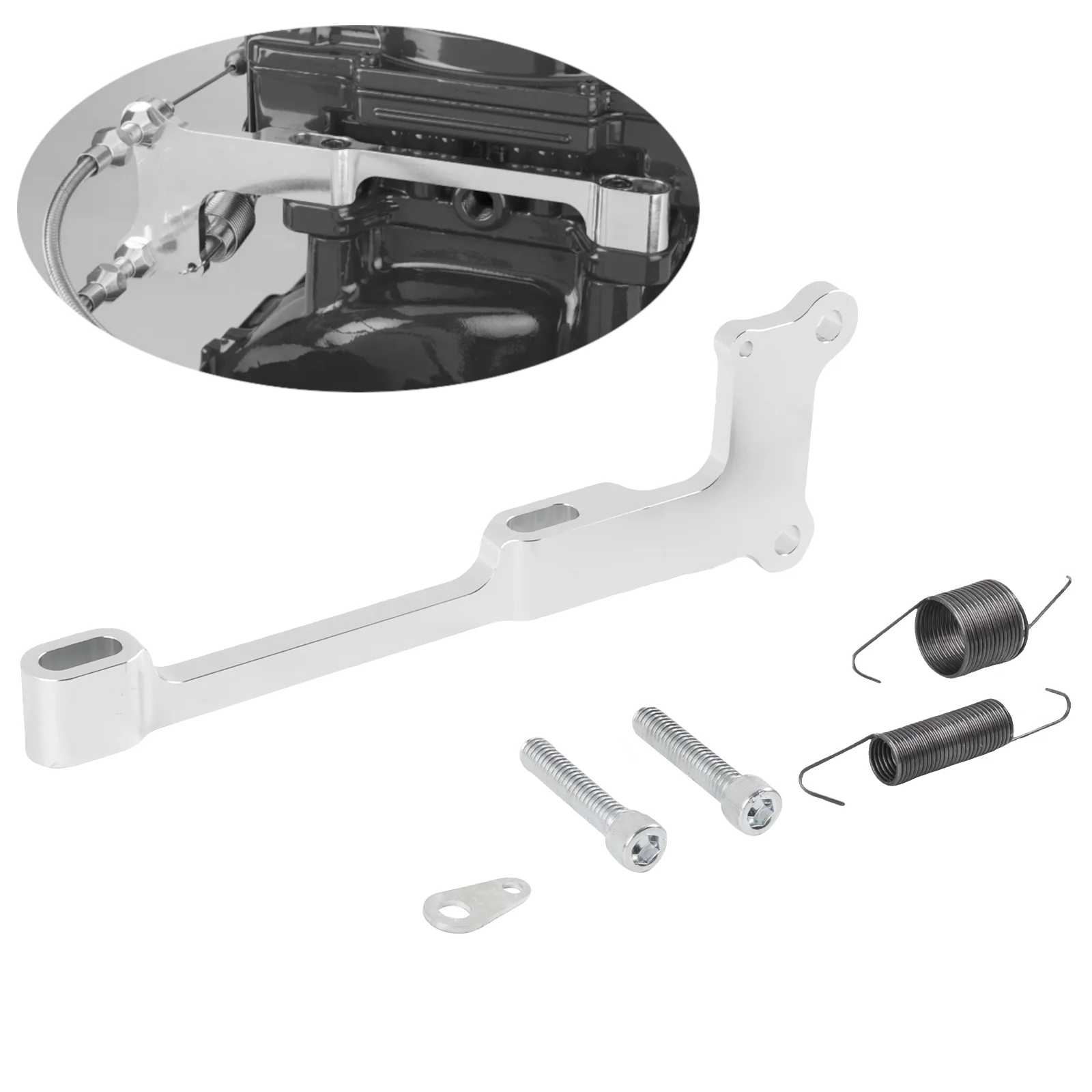 

4150 Series Throttle Cable Bracket Carb Spring Mount 6061-T6 Aluminum Carburetor Bracket Springs Set For 4150 Carburetors