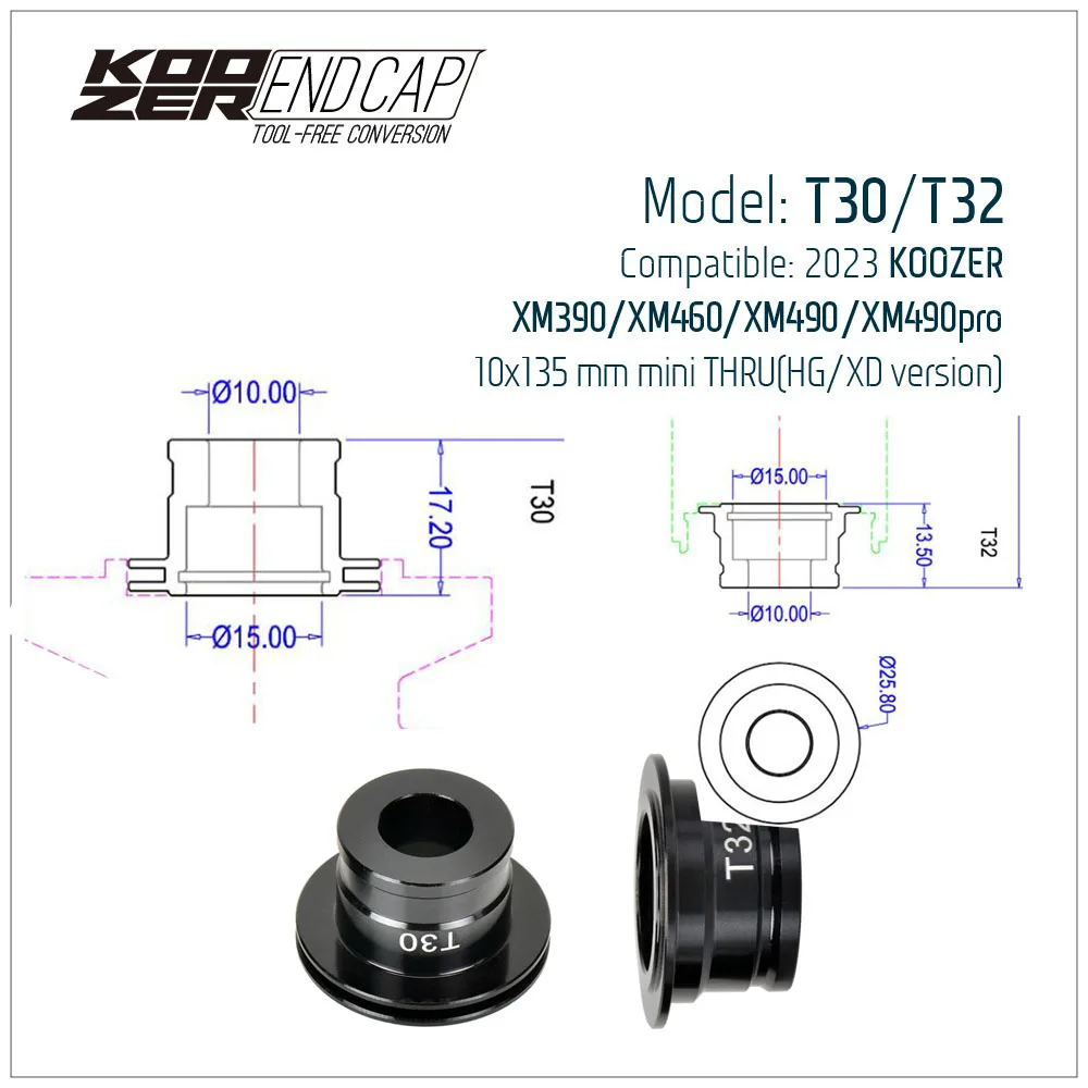 Koozer Hub Endcap for 2023 New XM490 460 450 Repair Parts 5x100