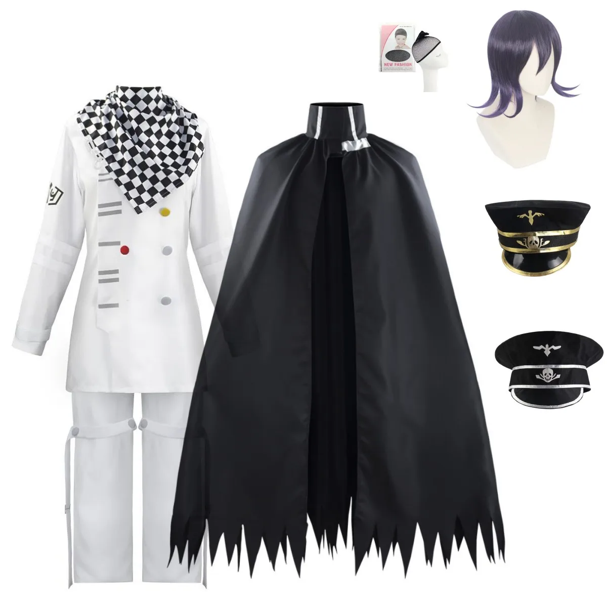 Disfraz de Danganronpa V3 Kokichi Oma, conjunto completo de uniformes blancos, ropa de fiesta de Carnaval y Halloween