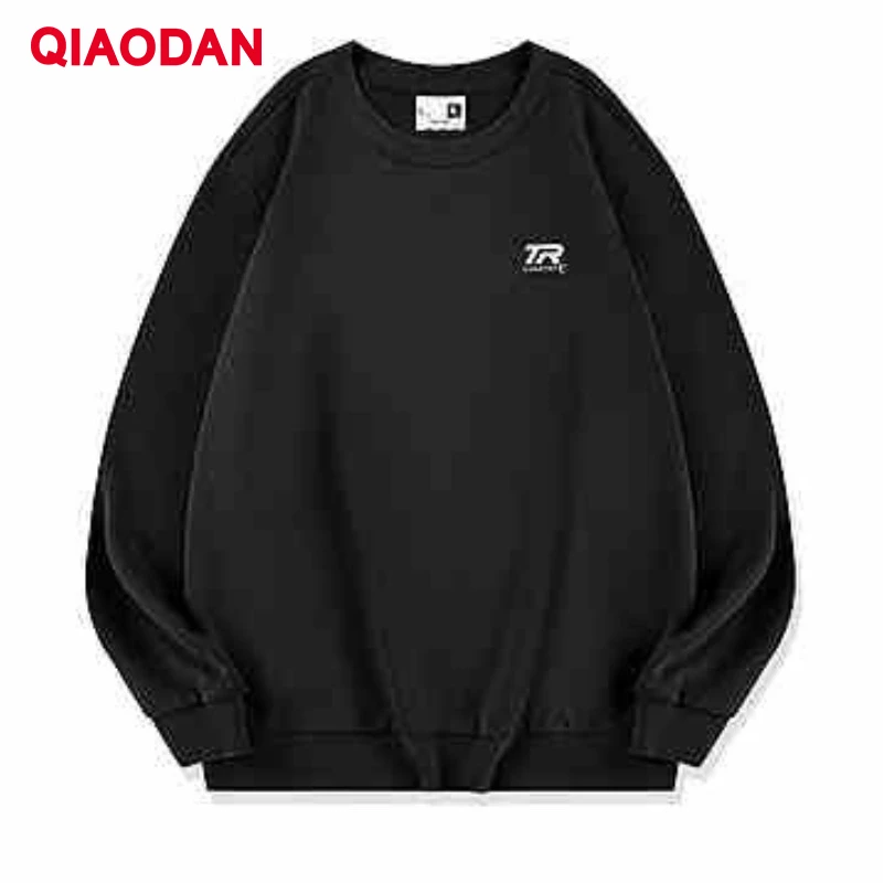

QIAODAN Men's 2025 Sports Sweatshirt Winter New Velvet Warm Comfortable Sweater Round Neck Knitted Long-sleeved Top XWD33241307B