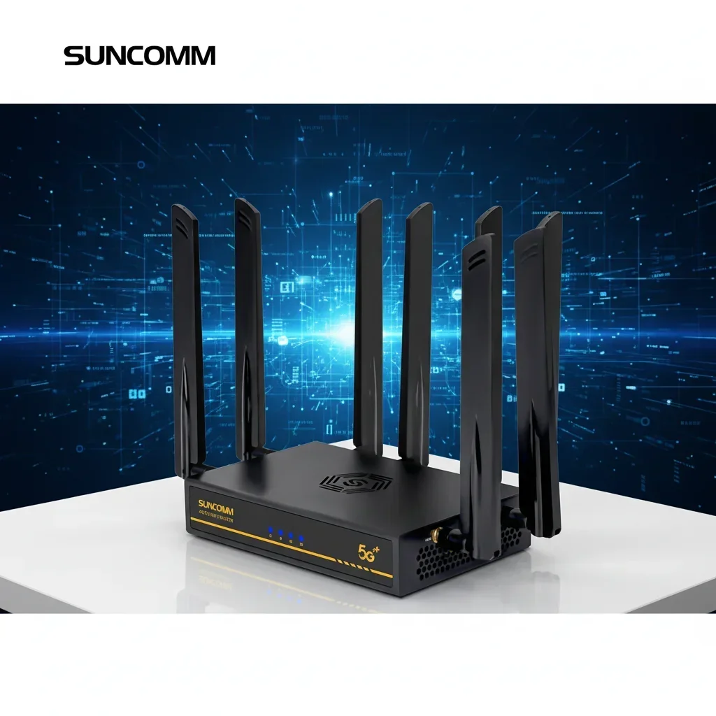 SUNCOMM O8 5G Cellular Router AX3000 WiFi 6 Dual Band Gigabit Port Mesh Wi-Fi VPN Support Detachable Antenna