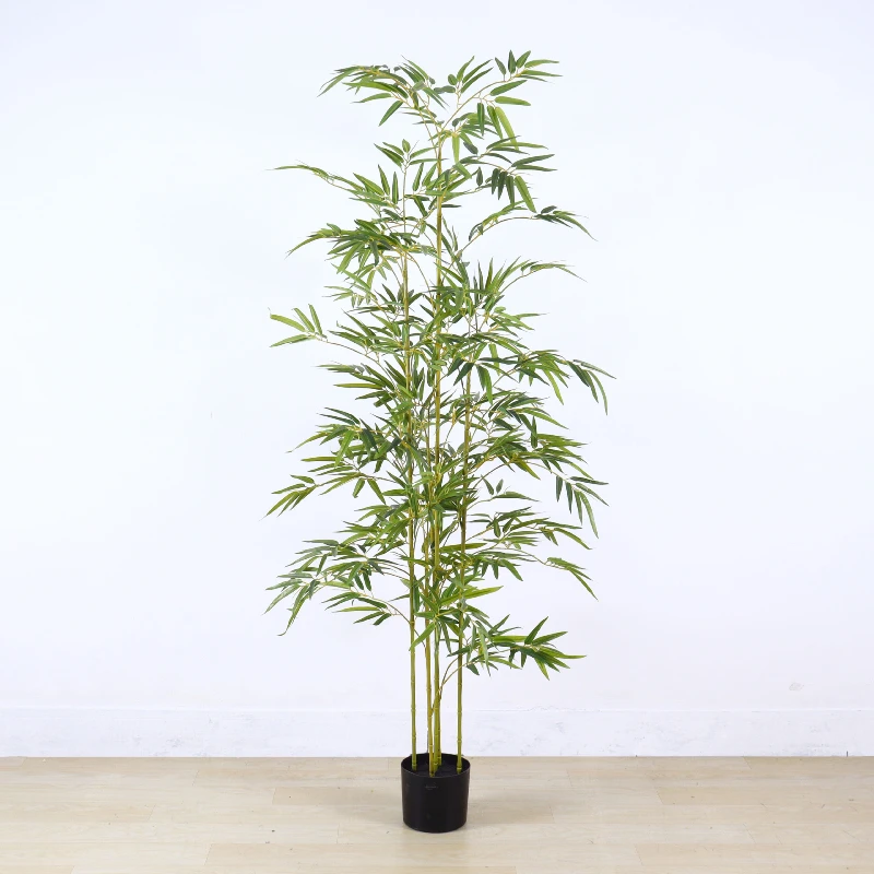 Artificial Bamboo with Basin Plastic Bamboo Rod Simulated Plant Tree Indoor and Outdoor Decoration Removable Bamboo 1.2m To1.8m