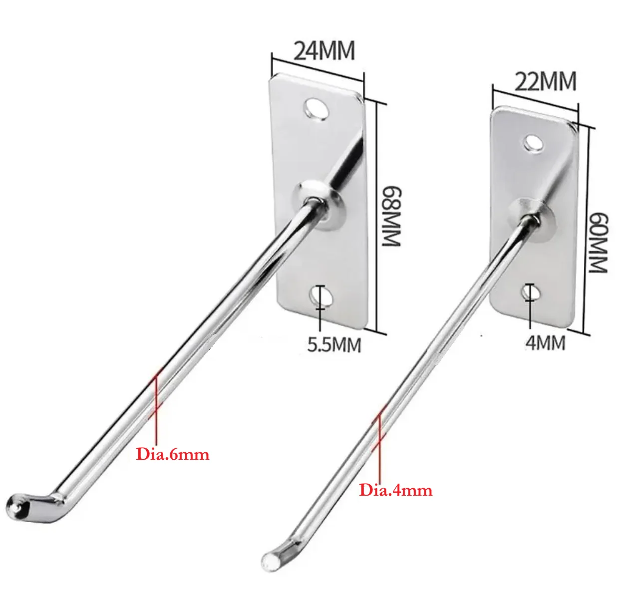 20Pcs Screw On Wall Display Shelf Hooks For Retail Storage----No Screws Enclosed