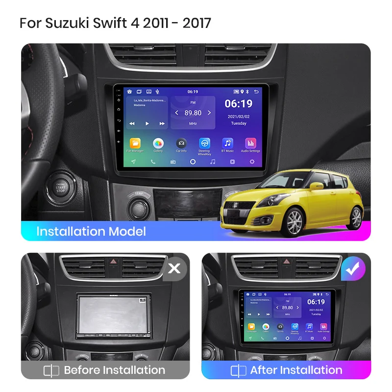 Acodo 9\'\' Android13 Carplay Radio For Suzuki Swift / Ertiga 2011-2017 IPS Touch Split Screen FM Wifi BT Radio GPS SWC Car Stereo