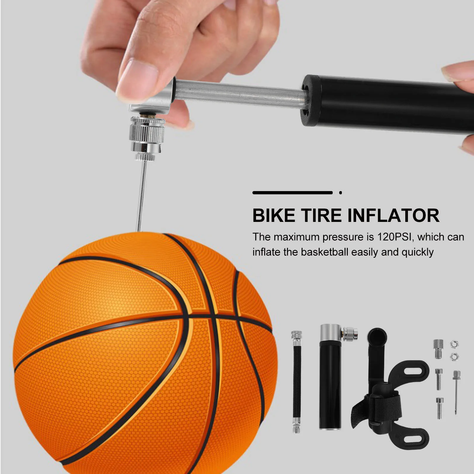 

Portable Bike Tire Inflator 120psi Mini Air Pump for Bicycles Basketballs Footballs Durable Long Lasting Bike Tire Inflator