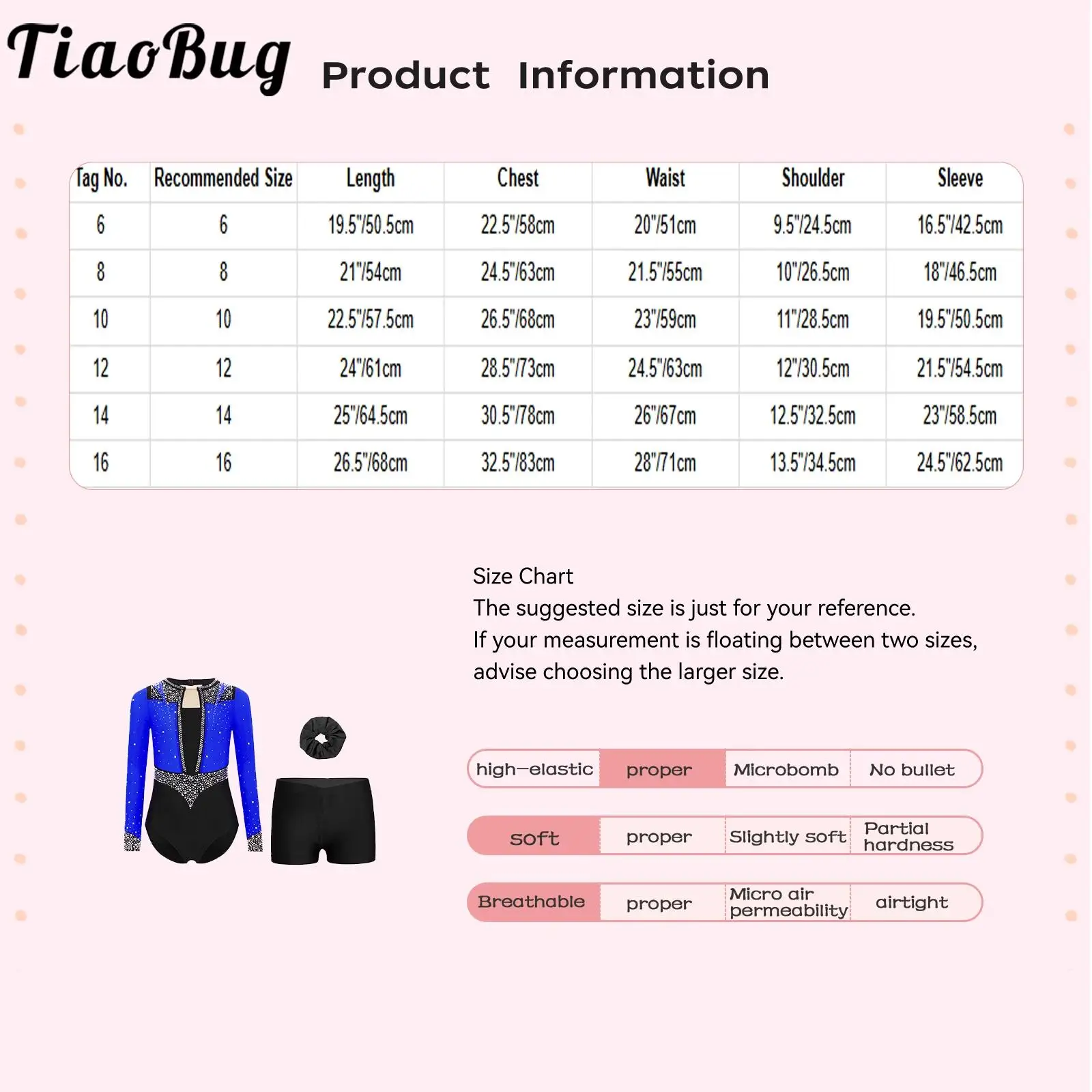 

Girls Rhythmic Gymnastics Leotards Outfit Long Sleeve Sparkly Rhinestones Bodysuit and Shorts Figure Skating Performance Costume