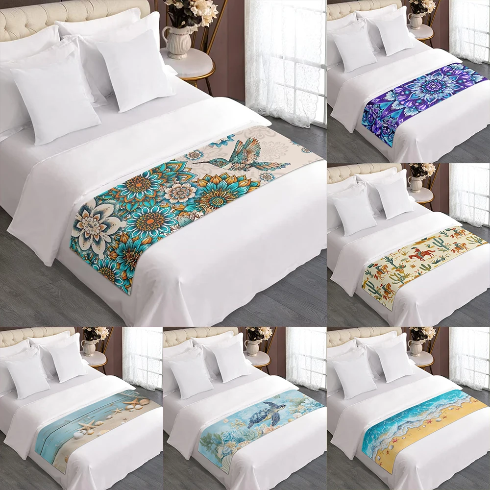 

2D Flat-1pc Vintage Floral Hummingbird Bed flag , ,Used in hotels, home furnishing, bedding accessories.