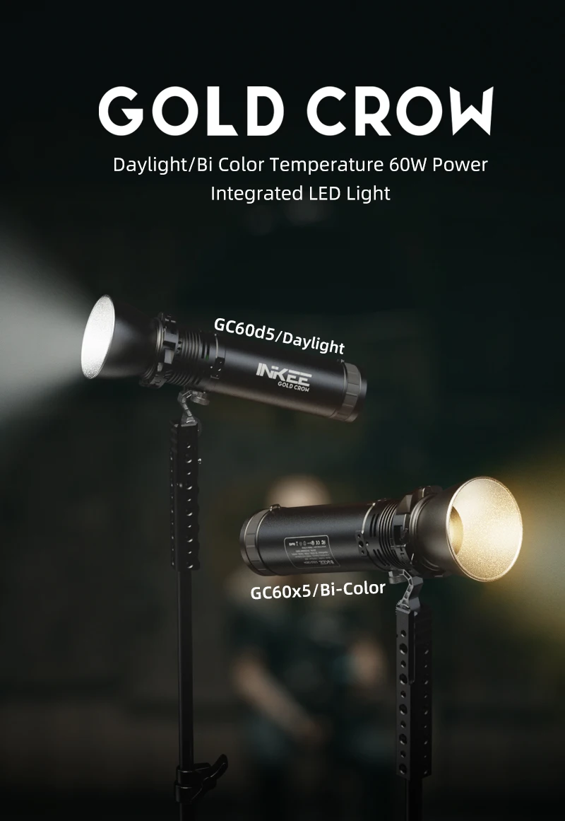 INKEE GC60 Gold Crow 60 Вт светодиодный светильник для фотосъемки